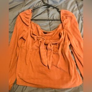 Wild Fable Orange Tie-Front Blouse